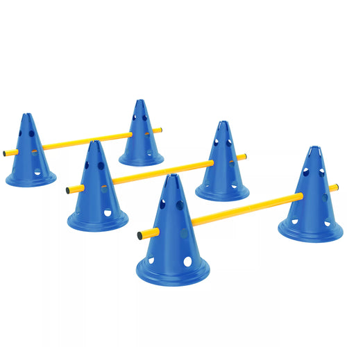 Agility rinkinys šunims 3 dalių agility įranga šunų dresūrai Stumiamų kliūčių rinkinys su 6 kūgiais 3 kliūtys Nešimo krepšys