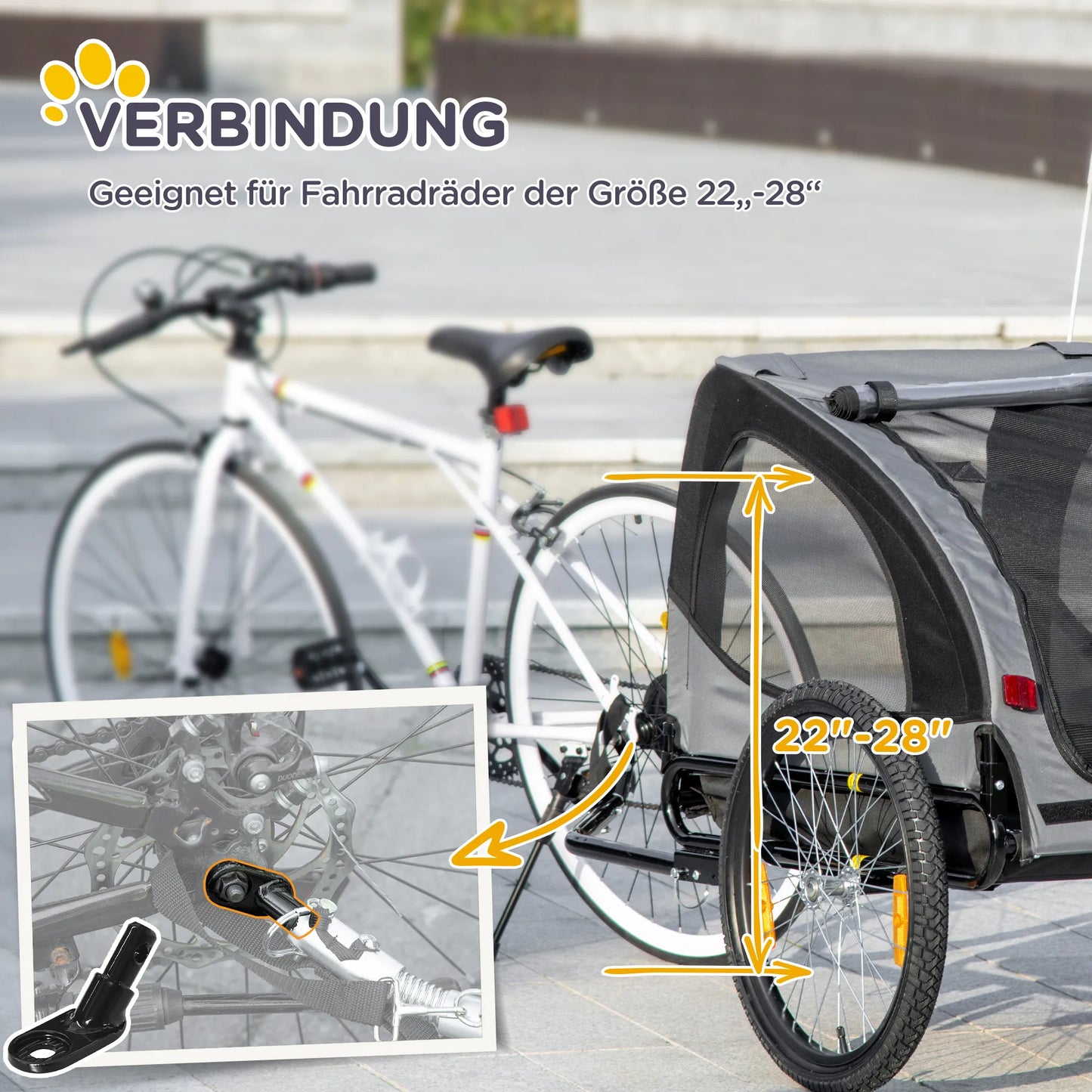 Šunų priekaba Dviračių priekaba iki 20 kg Tinklinis langas, suskleidžiamas dangtis, universali jungtis Juoda, 140 x 71 x 83 cm