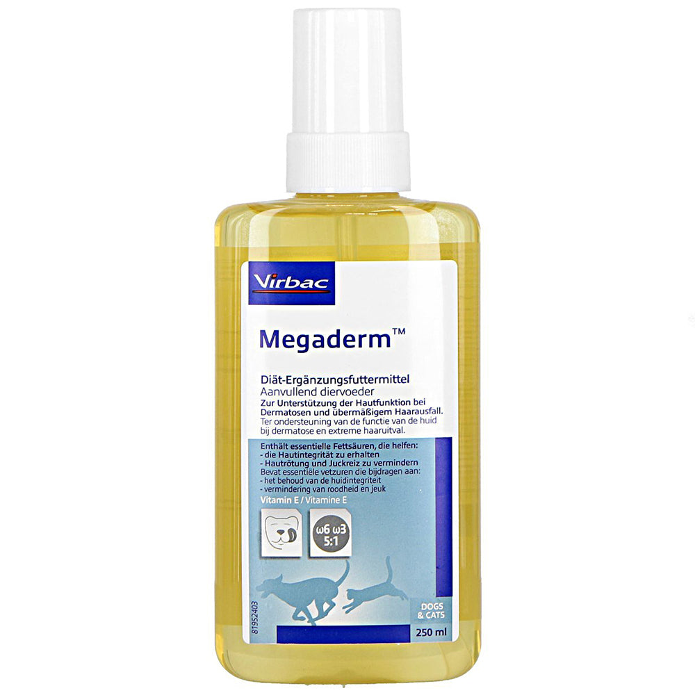 Megaderm Geriamasis tirpalas kačių ir šunų odos ir kailio būklei gerinti 250 ml
