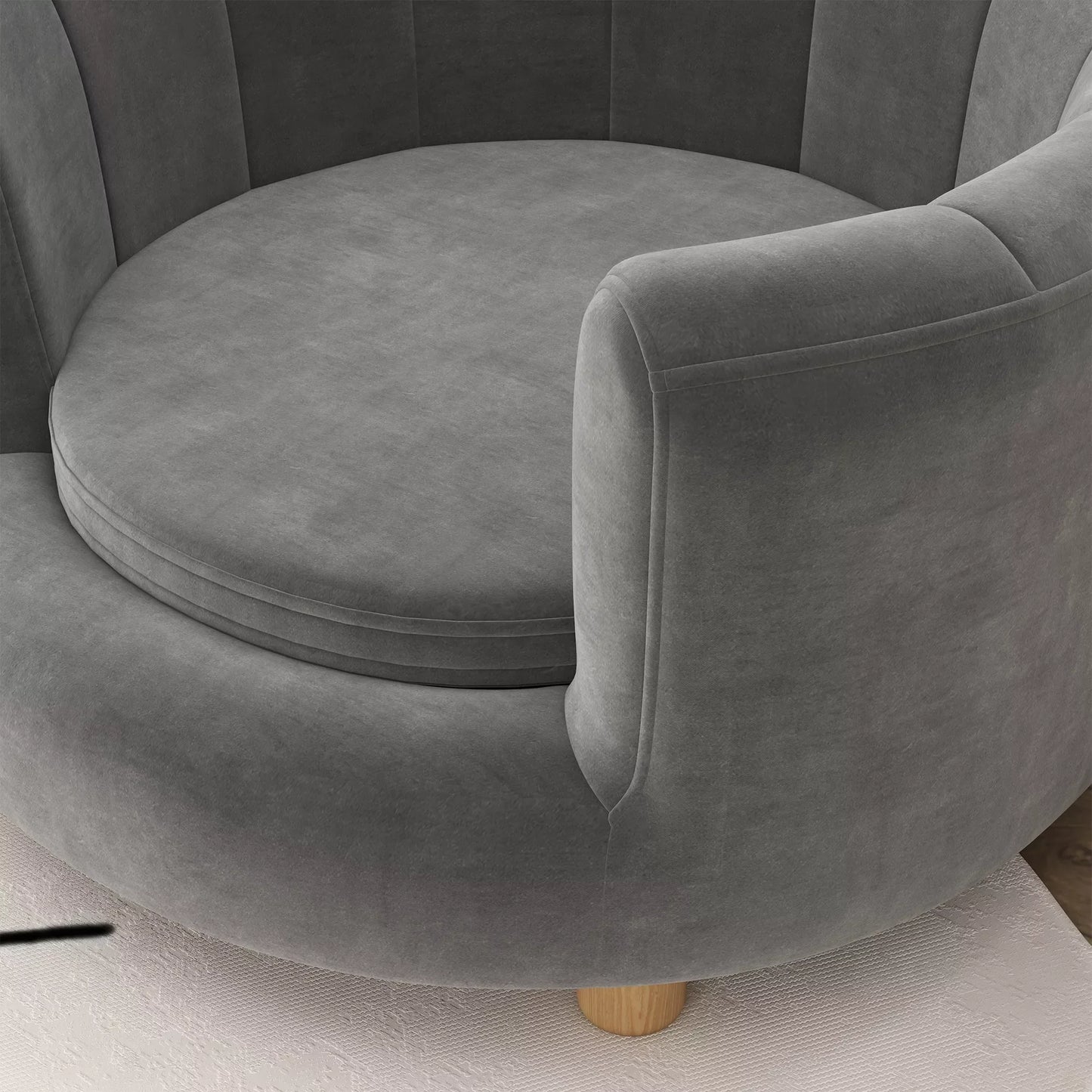 Lova augintiniams šunims ir katėms, medinės kojelės, paaukštinta, flanelinis užvalkalas, nuimama pagalvėlė, pilka