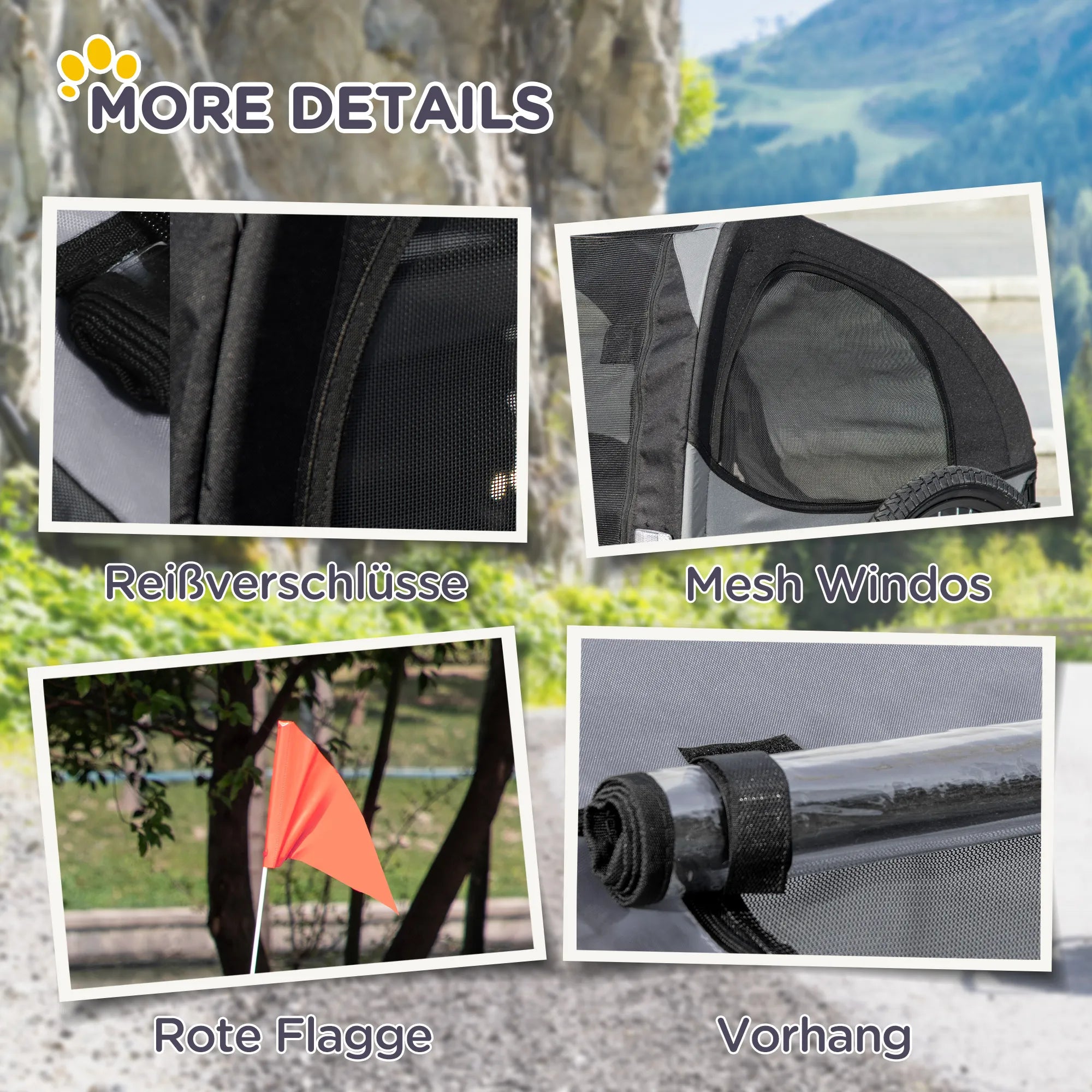 Šunų priekaba Dviračių priekaba iki 20 kg Tinklinis langas, suskleidžiamas dangtis, universali jungtis Juoda, 140 x 71 x 83 cm