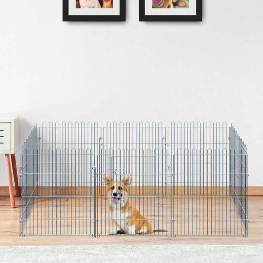 Brīvstāvošs aploks kucēniem, putnu mājiņa kucēniem, žogs kucēniem, 8 daļas, P63 x A76 cm