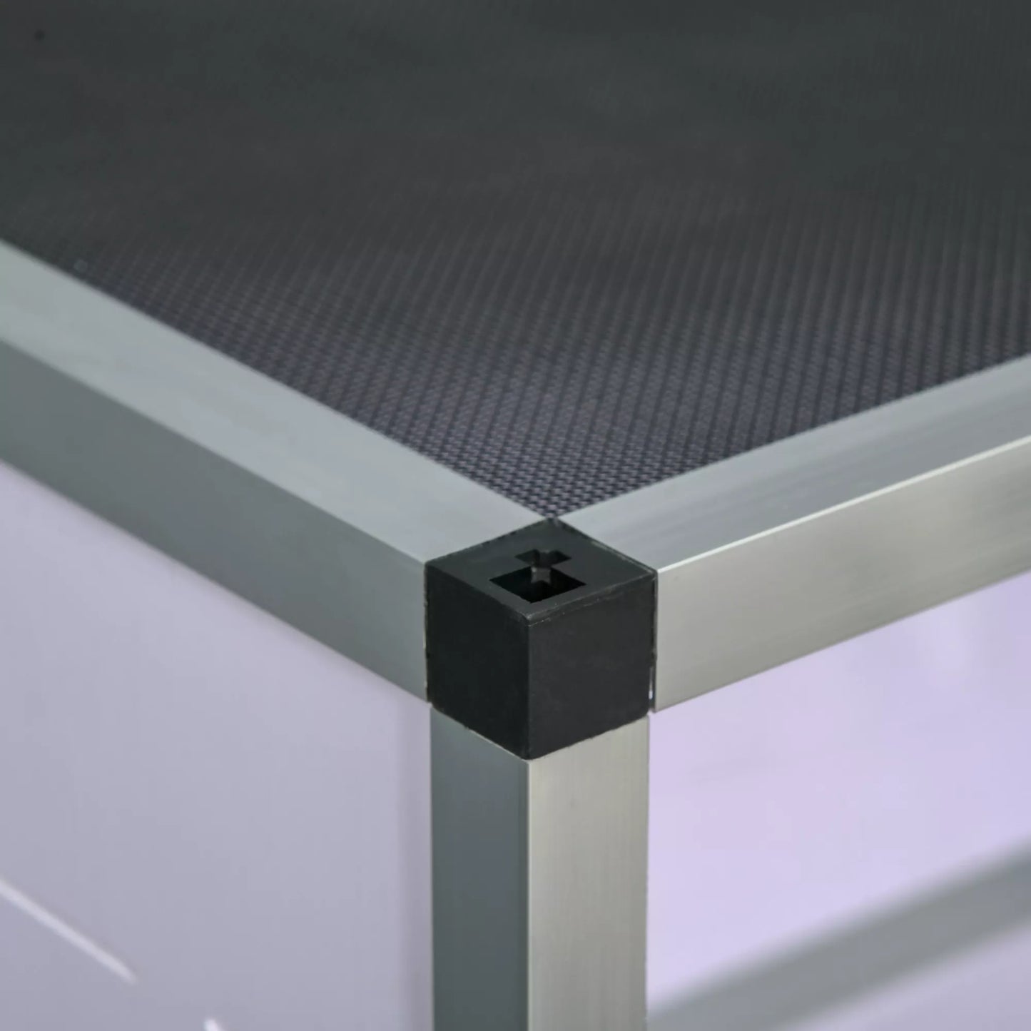 Aliuminio terariumas ropliams, varliagyviams, vorams. Roplių veisimo dėžutė. Tinklelinis terariumas. Baltas+Sidabrinis+Juodas. 120 x 40 x 40 cm