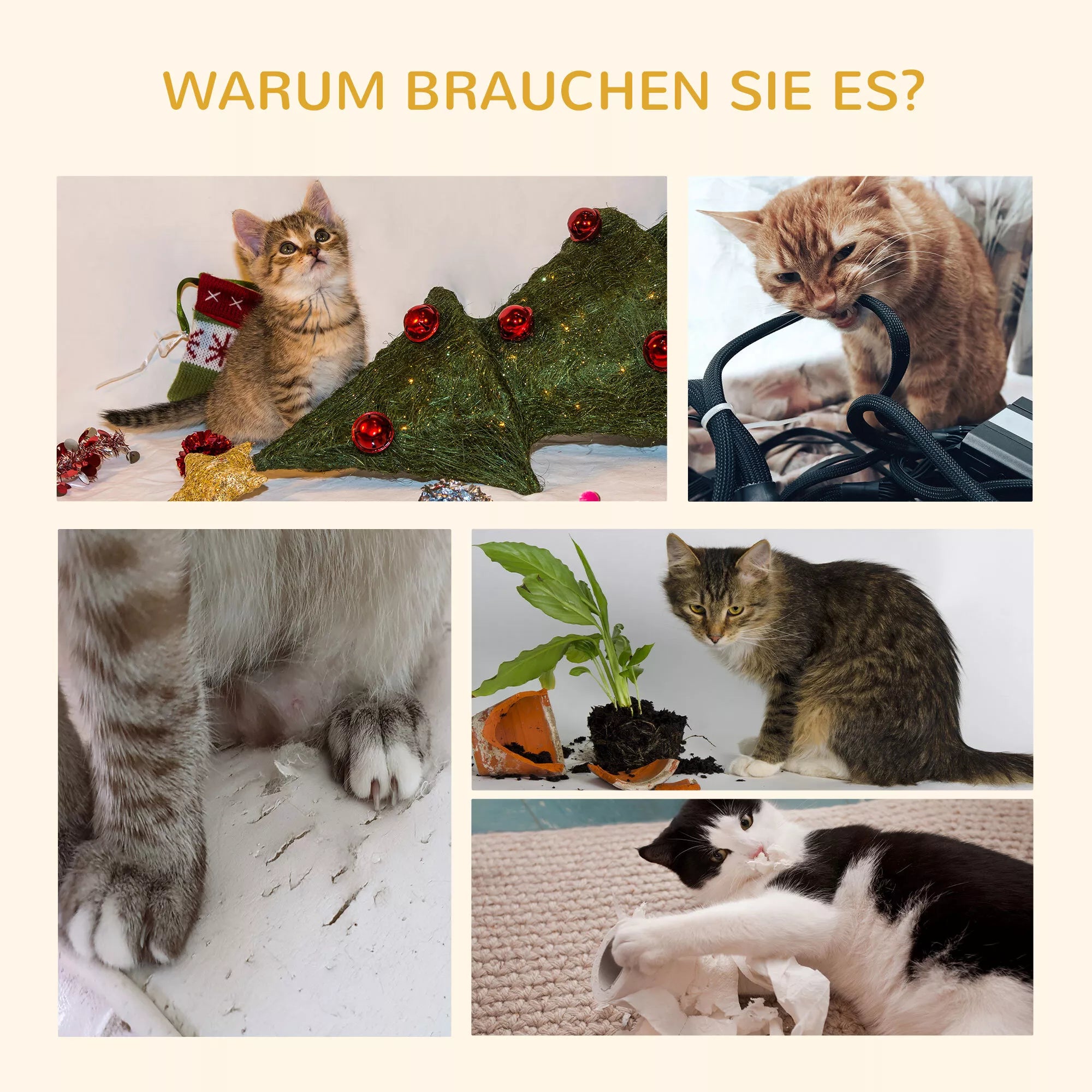 Kaķu skrāpēšanas stabs ar šūpuļtīklu, ar griestu spriegotāju, līdz griestiem, 40 cm x 40 m x 250 cm, pelēks + krēmbalts