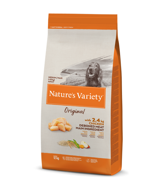 Nature's Variety Original Med/Max Adult Sausas maistas suaugusiems vidutinių ir didžiųjų veislių šunims su vištiena 12 kg