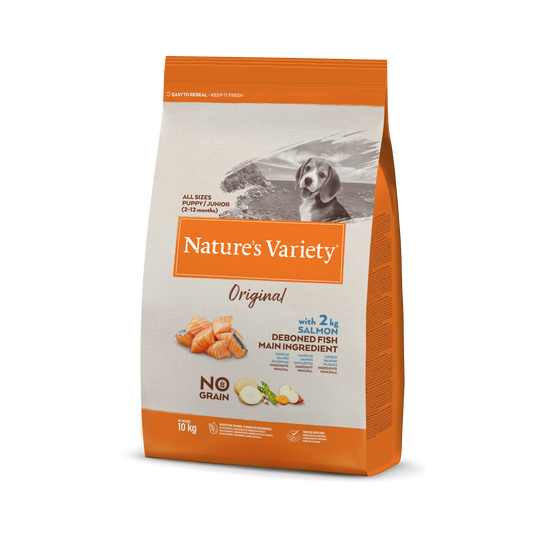 Nature's Variety Original Puppy-Junior Sausas maistas augantiems šunims su lašiša 10 kg