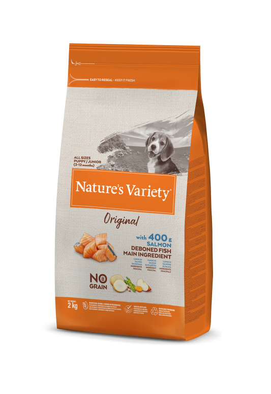 Nature's Variety Original Puppy-Junior Sausas maistas augantiems šunims su lašiša 2 kg