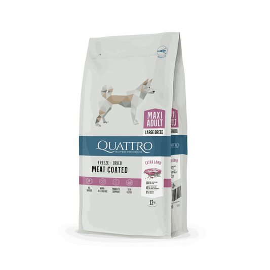 Quattro Maxi Lamb Sausas pašaras suaugusiems didelių veislių šunims su ėriena 12 kg