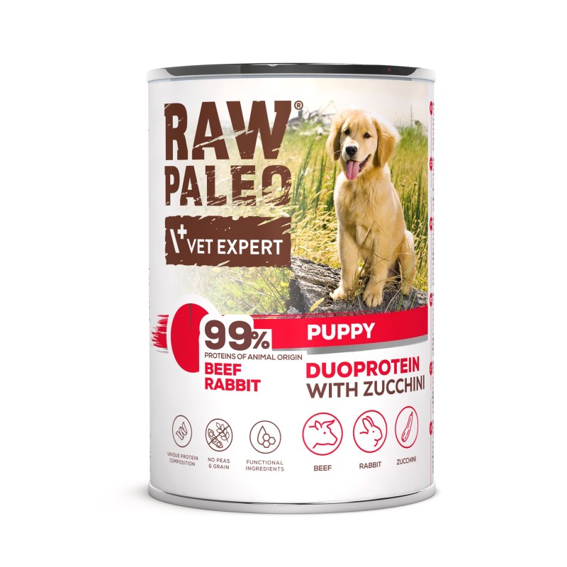 Raw Paleo Beef&Rabbit Puppy kons. 400g