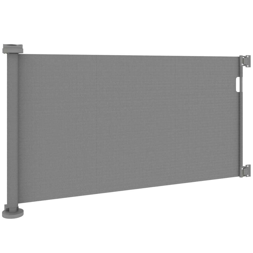 Ištraukiami apsauginiai varteliai laiptams ir durims, 0-136cm, 87cm aukščio, gyvūnams, 142 x 10 x 87 cm, pilki