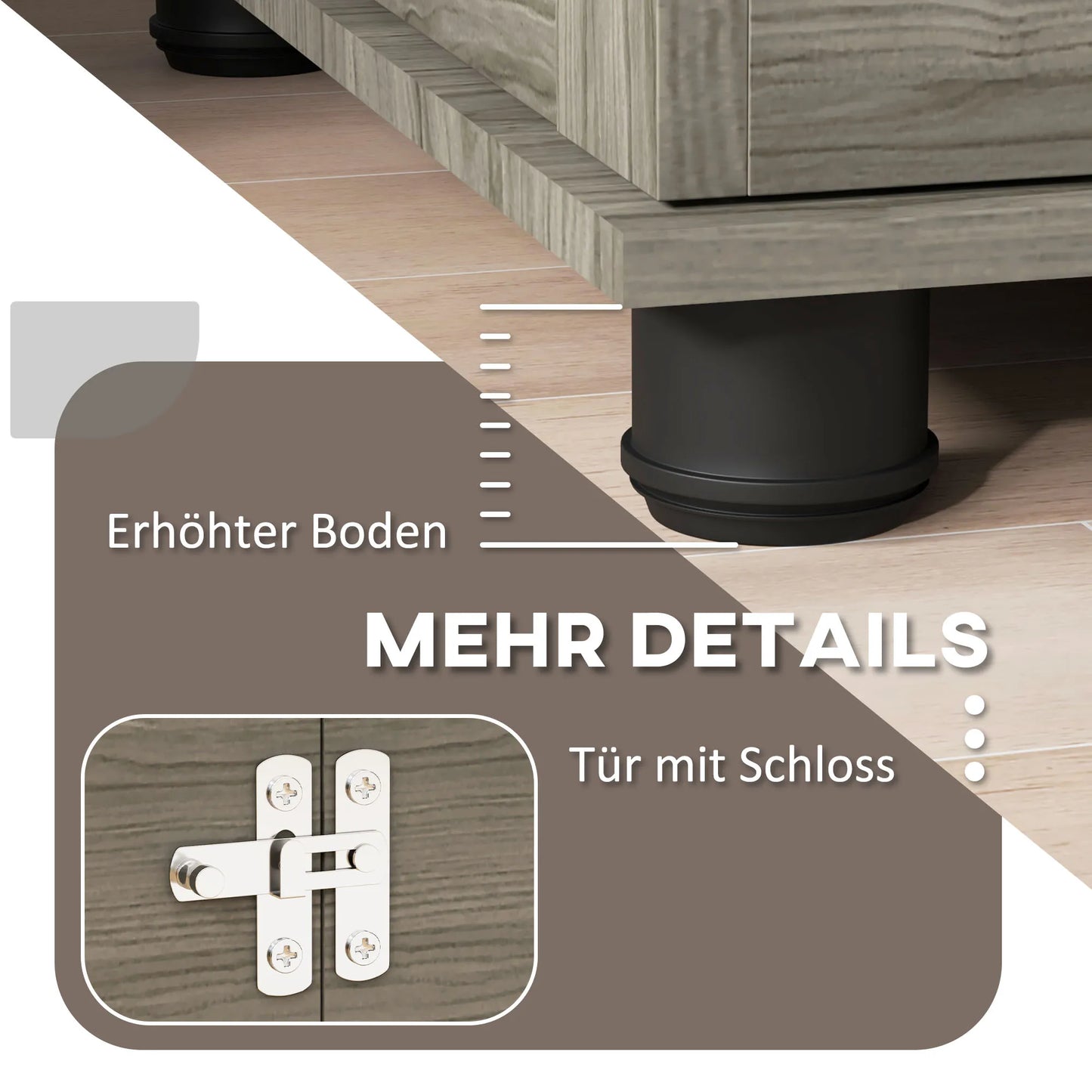 Šunų dėžė su miego pagalvėle, iki 20kg/50cm kūno ilgio, metalinė, 80x56x63cm, pilka/medžio raštas