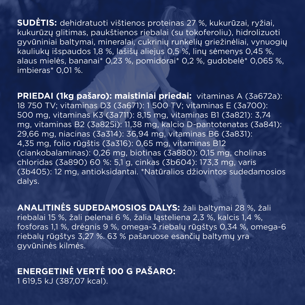 CLUB 4 PAWS Premium „aktyvas“. Visavertis pašaras suaugusiems aktyviems vidutinių veislių šunims