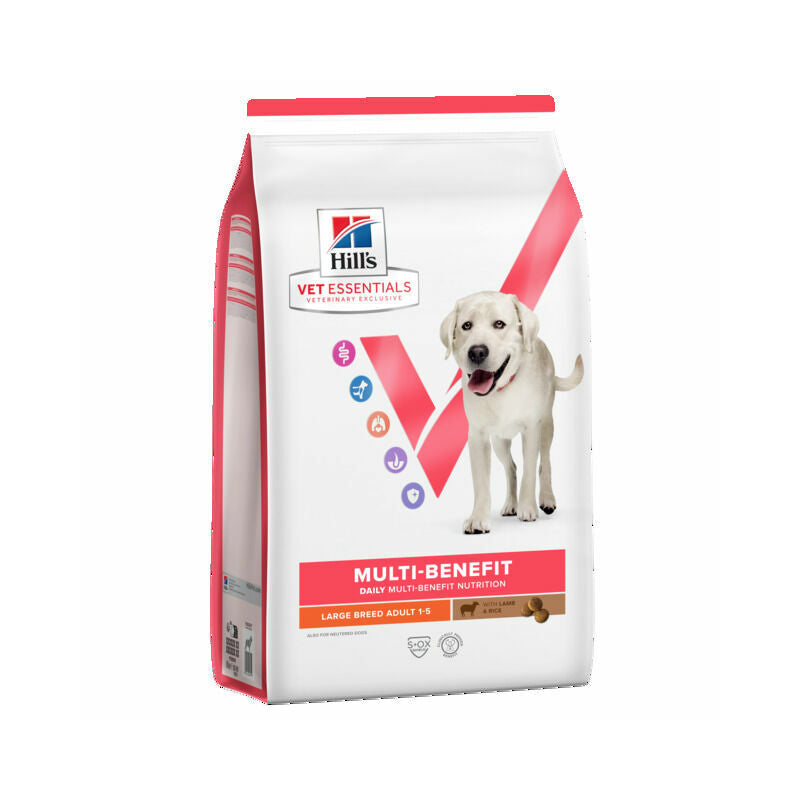 Hill’s Vet Essentials Multi-Benefit Adult 1–5 Large Breed su ėriena ir ryžiais, 14 kg