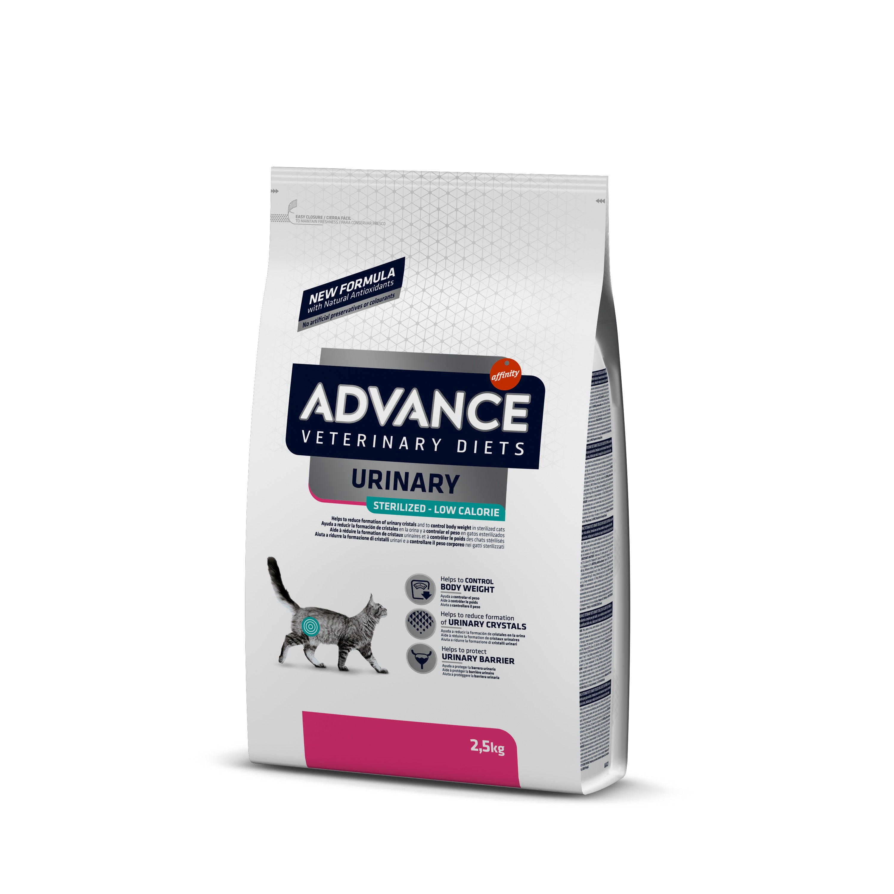 Advance Sterilized Urinary Low Cal Sausas maistas katėms sergančioms šlapimo takų ligomis 2,5 kg