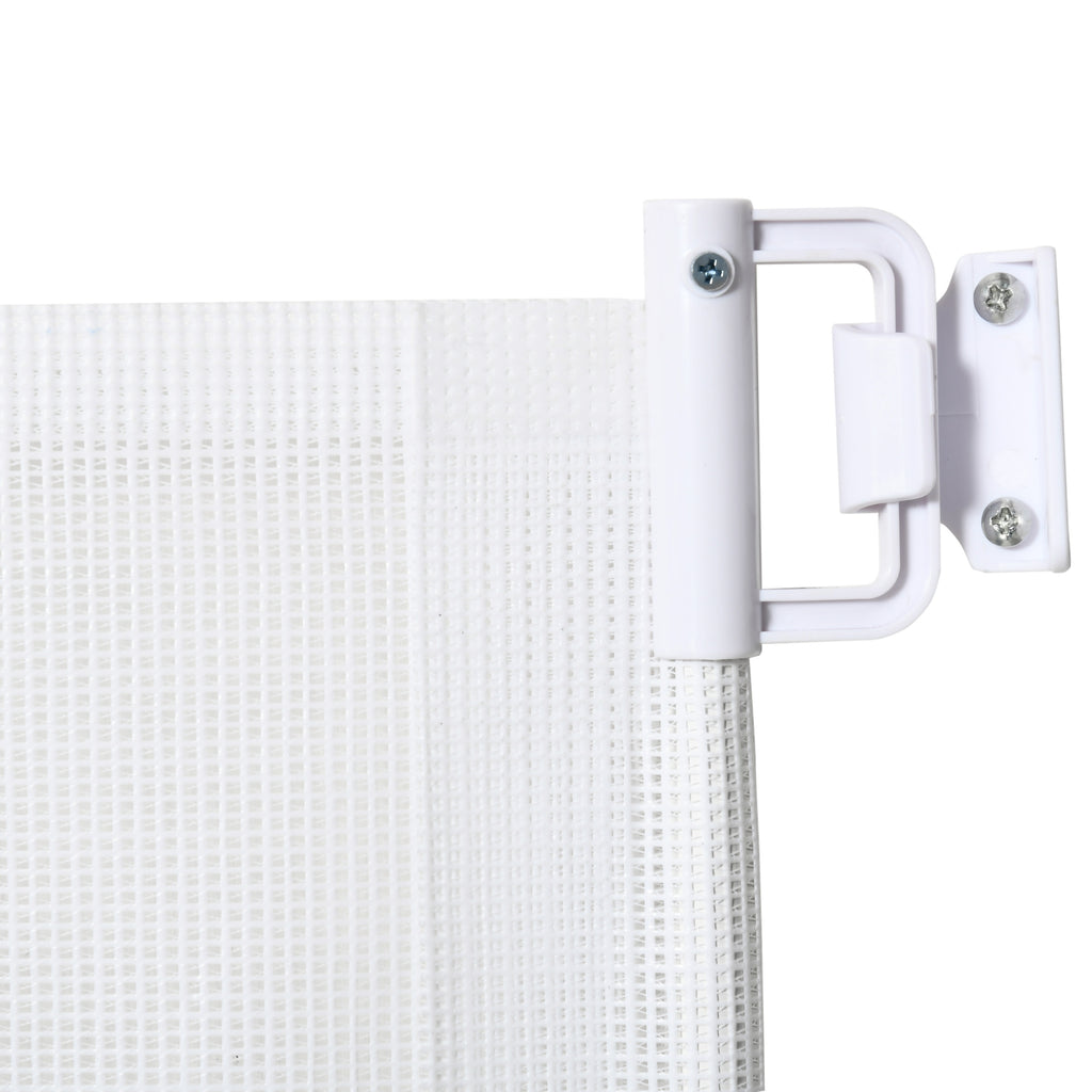 Apsauginė užtvara laiptams ir durims, ištraukiama, iki 115 cm, 82,5 cm aukščio, balta