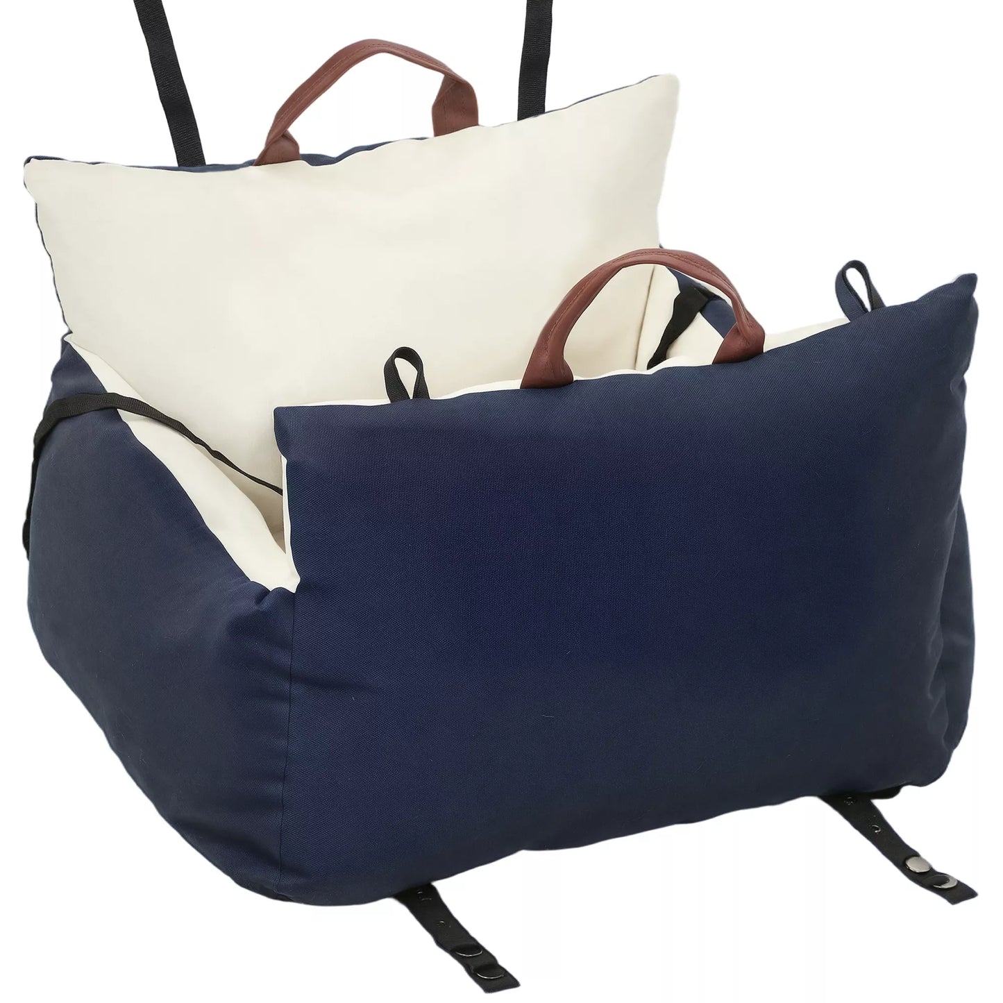 Dog car seat, with 2 straps, removable and washable covers, suitable for pets up to 5 kg, blue.