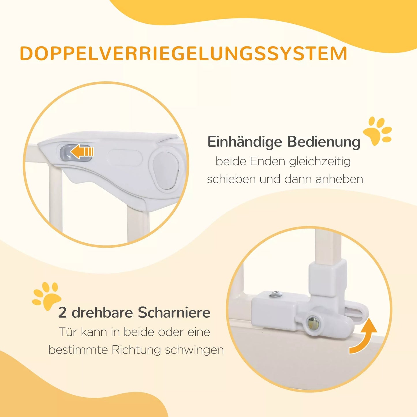 Apsauginiai varteliai šunims, itin aukšti, su automatiniu uždarymu, metaliniu rėmu, 97,5 x 104,1 cm, balti