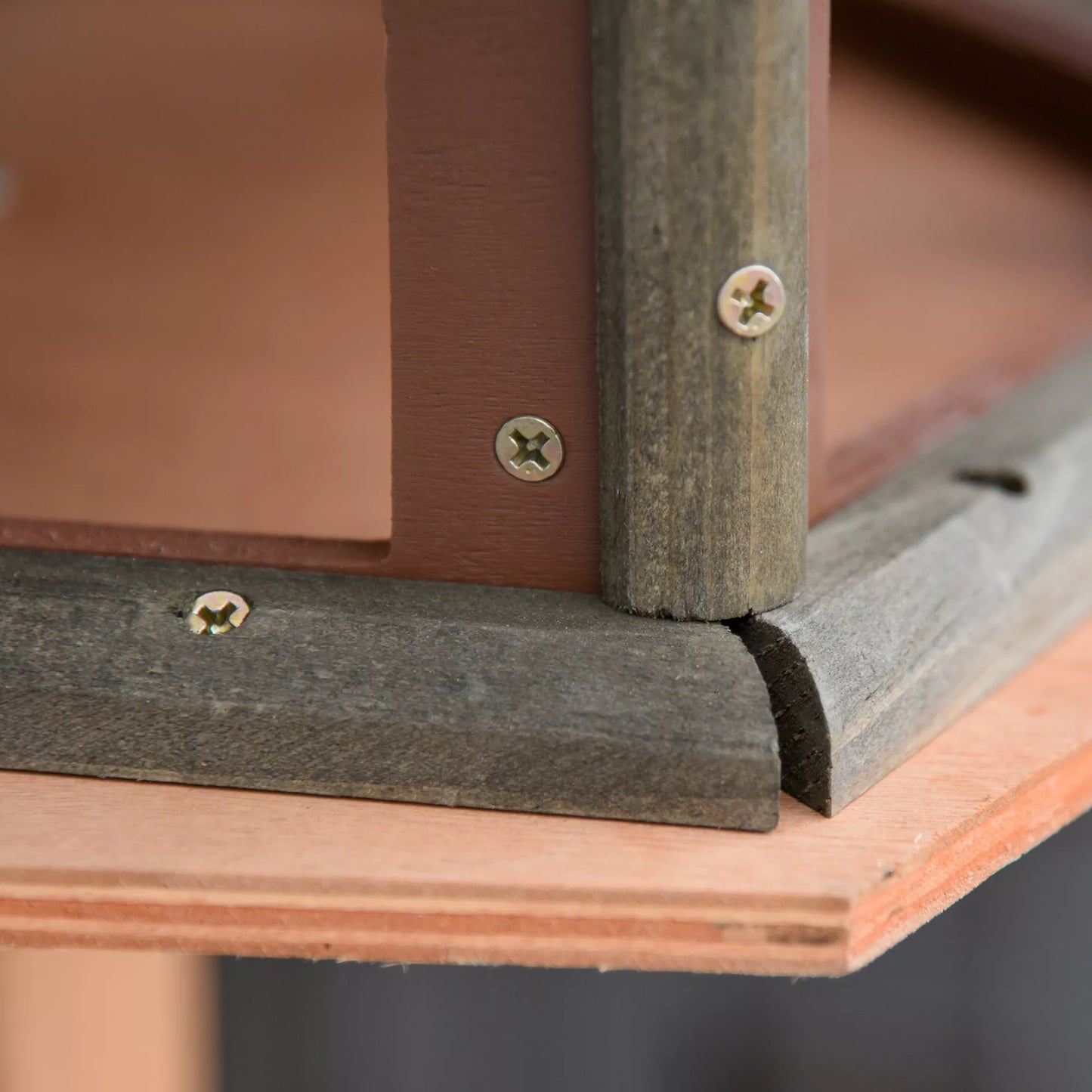 Putnu būris ar statīvu, laikapstākļiem izturīga putnu barotava ar ūdensnecaurlaidīgu jumtu, koka barotava savvaļas putniem, Ø52 x 130A cm, dabīgs