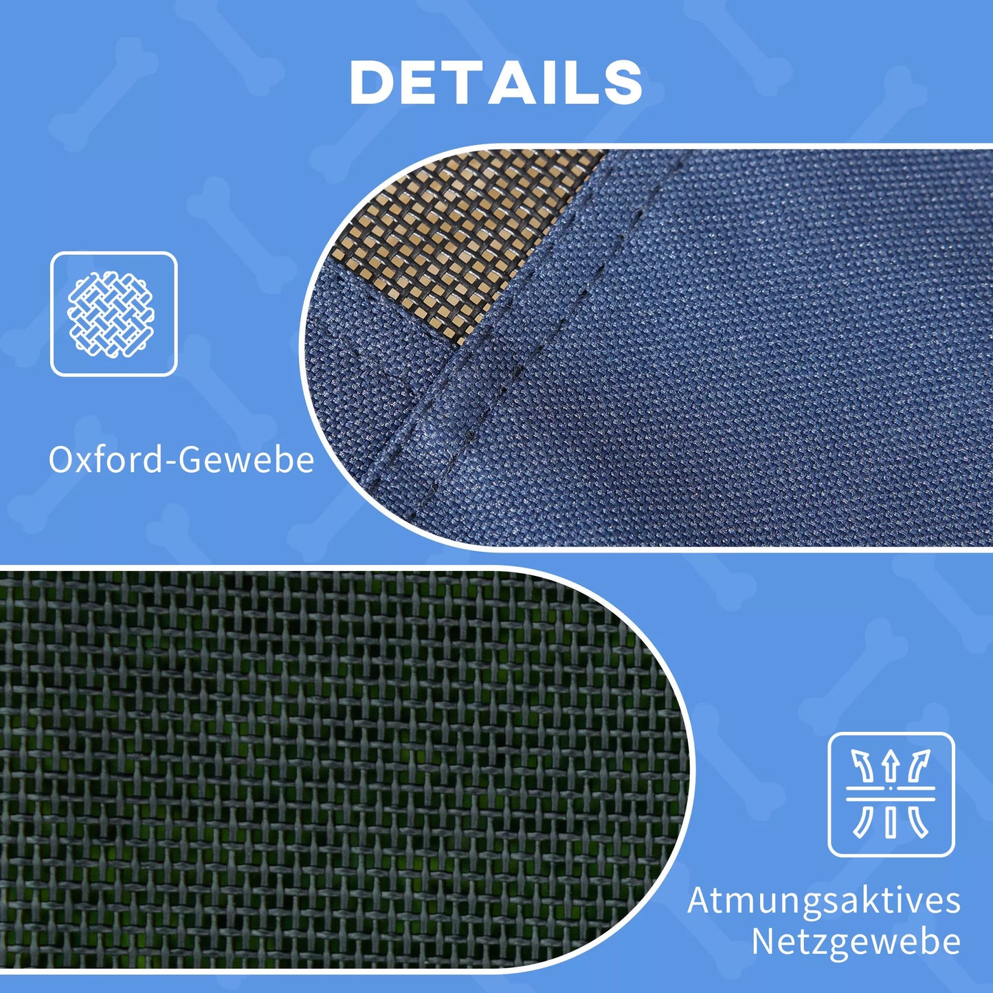 Lauko šuns guolis, atsparus oro sąlygoms, su stogeliu, 61 cm x 46 cm x 62 cm, mėlynas + juodas