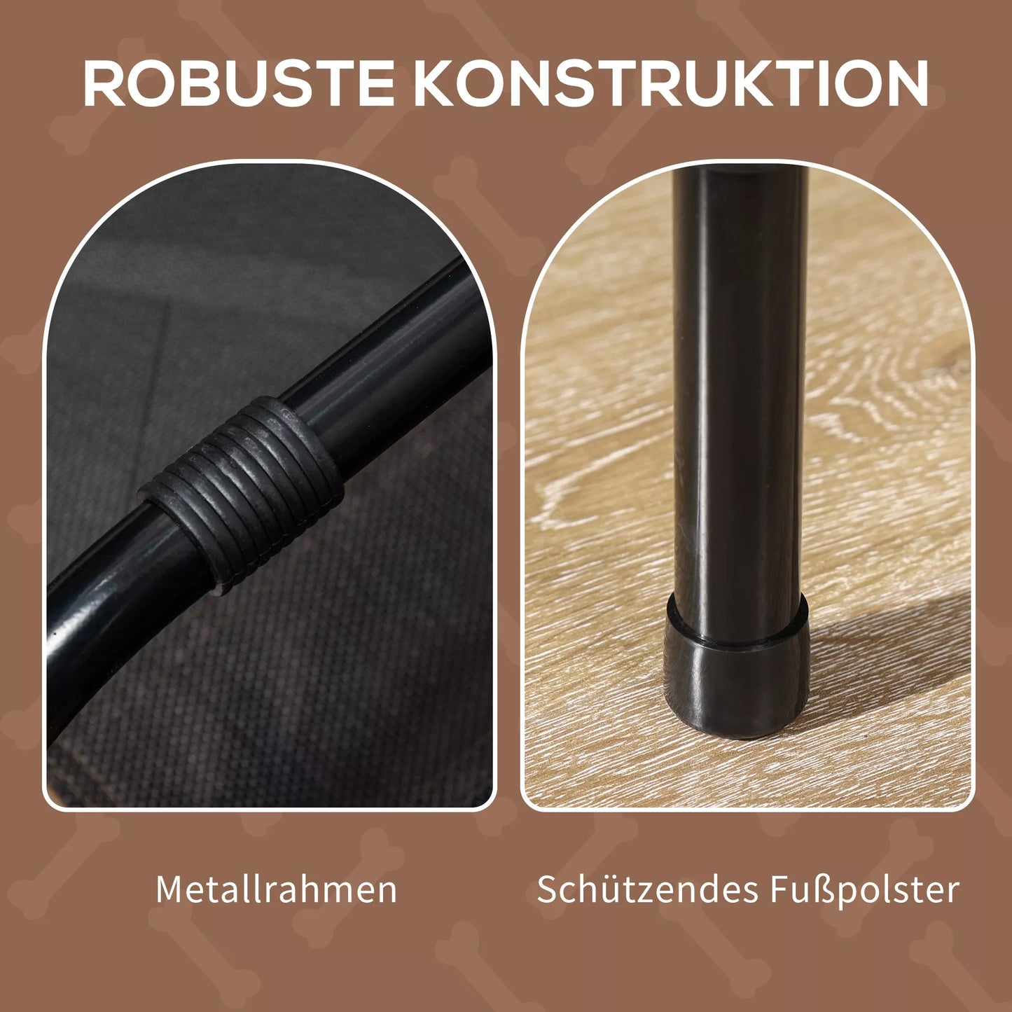 Paaugstināta suņu gulta ar jumtiņu, mājdzīvnieku gulta, āra suņu gulta ar jumtiņu, elpojoša, tafta audums, kempings, kafijas krāsa, 122 x 92 x 108 cm