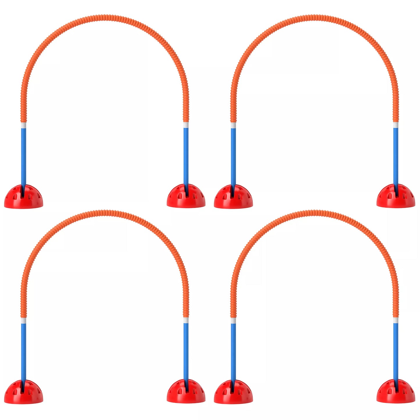 4 daļu suņu veiklības treniņu aprīkojums ar 4 durvīm, regulējams platums, ar pārnēsāšanas somu, dārzam, zils