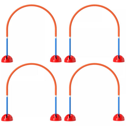 4 daļu suņu veiklības treniņu aprīkojums ar 4 durvīm, regulējams platums, ar pārnēsāšanas somu, dārzam, zils