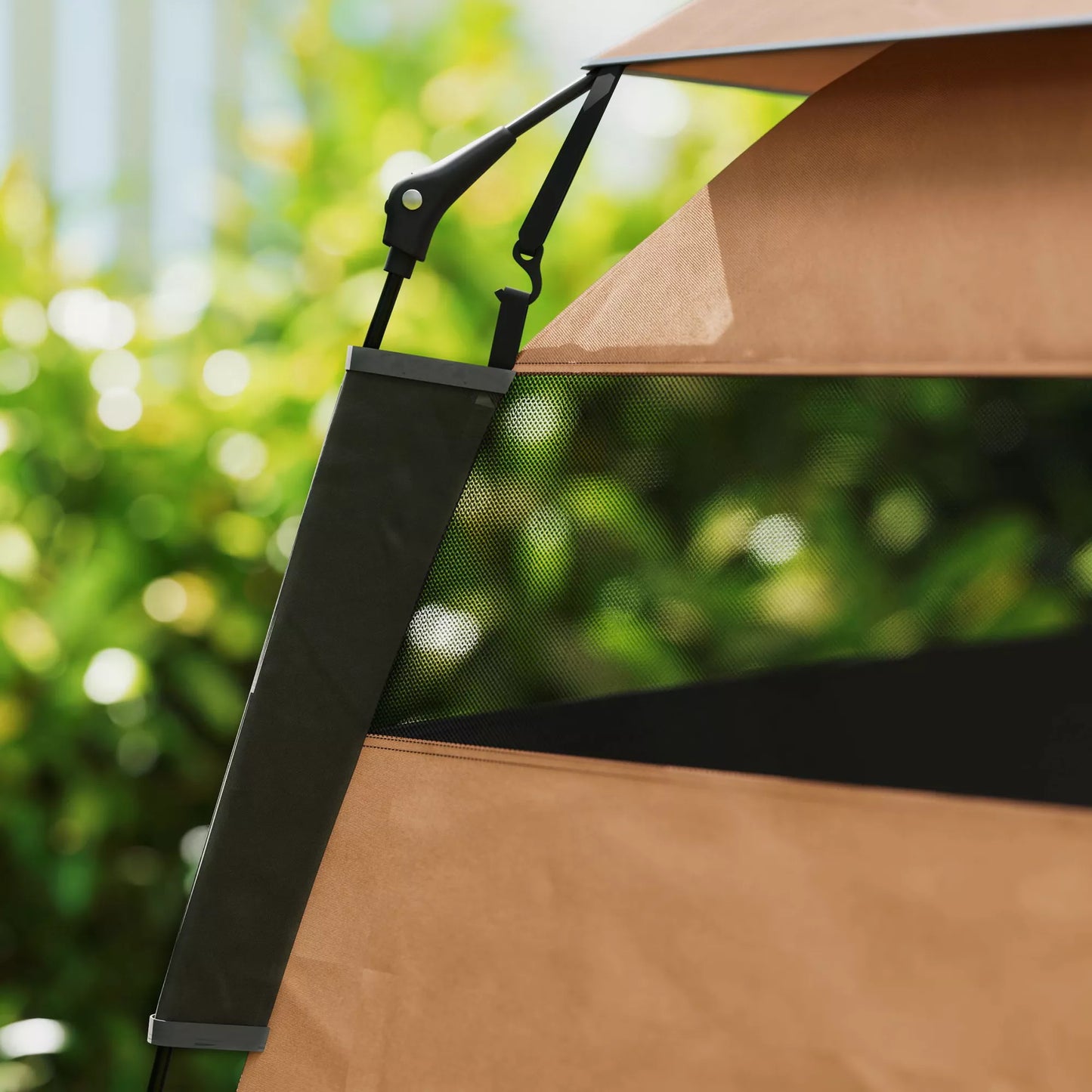 Mājdzīvnieku telts, suņu telts, salokāma, laikapstākļiem izturīga, suņu voljērs, lieliem suņiem, tumši brūna