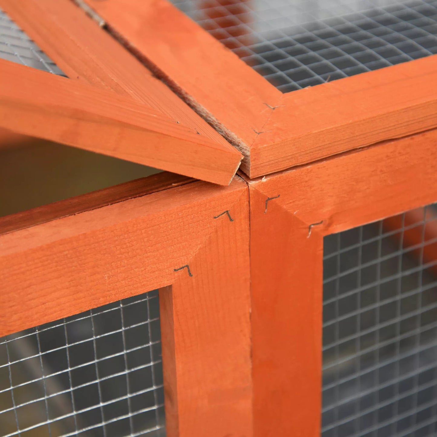 Pawhut Lauko aptvaras smulkiems gyvūnams, Atverčiamas stogas, Eglės mediena, Oranžinis Pawhut