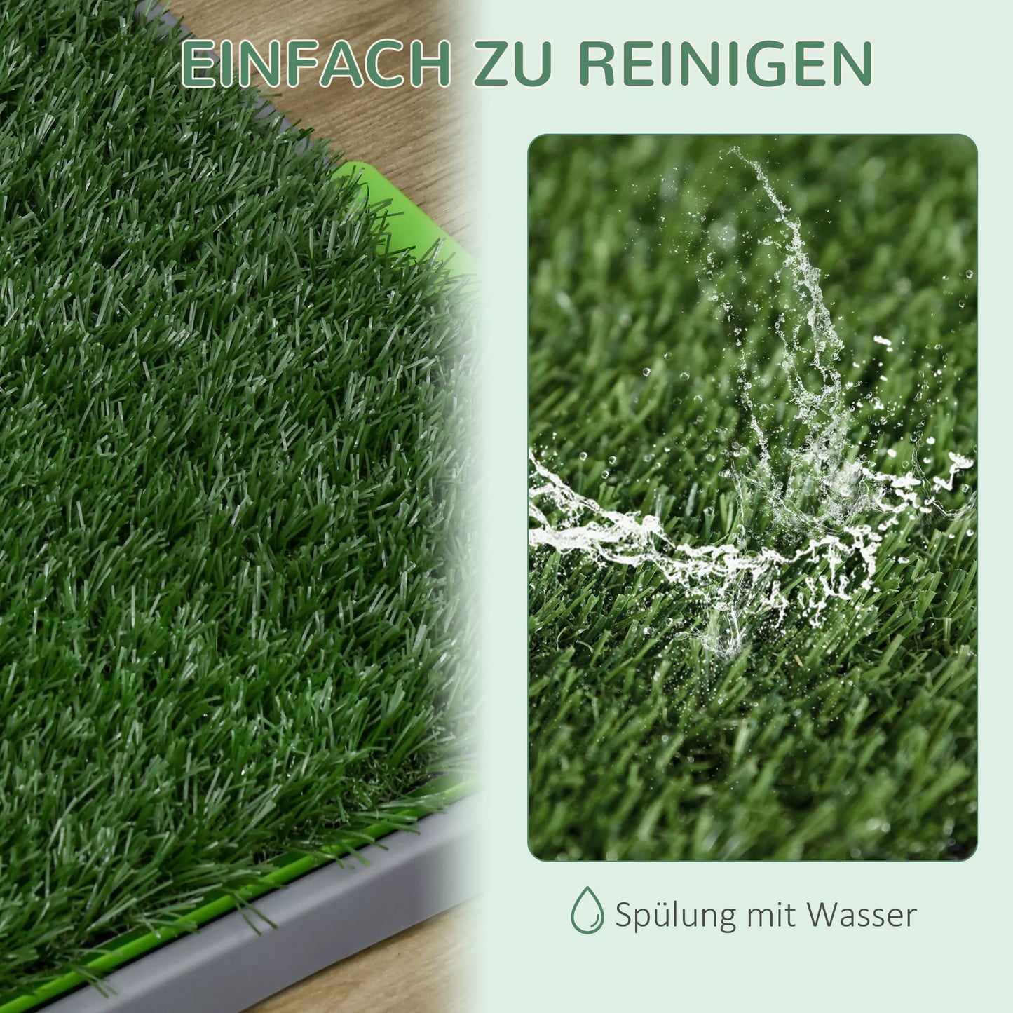 Suņu tualete ar mākslīgo zāli, drenāžas caurumiem, hermētiska, 67x41x3,5cm, zaļa