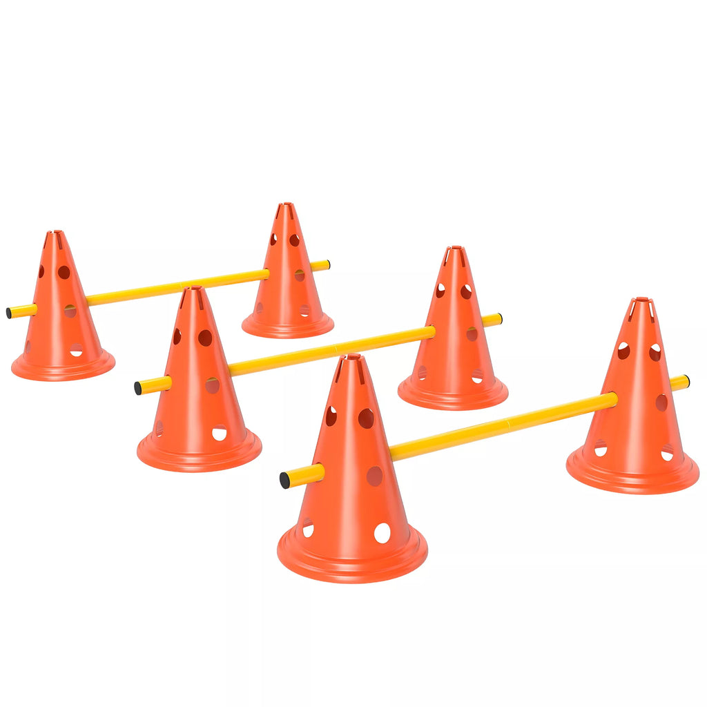 Agility rinkinys šunims 3 dalių agility įranga šunų dresūrai Stumiamų kliūčių rinkinys su 6 kūgiais 3 kliūtys Nešimo krepšys