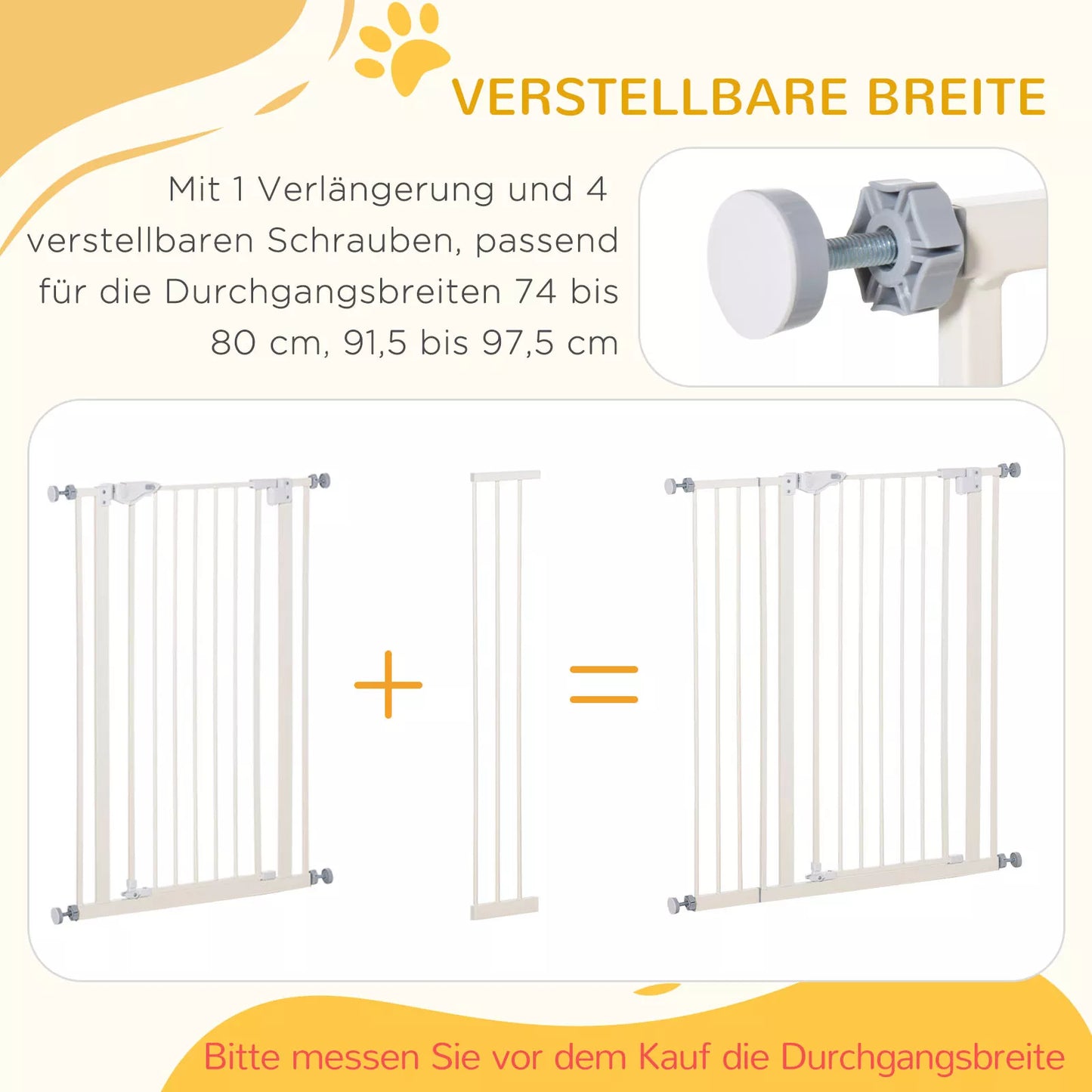Apsauginiai varteliai šunims, itin aukšti, su automatiniu uždarymu, metaliniu rėmu, 97,5 x 104,1 cm, balti