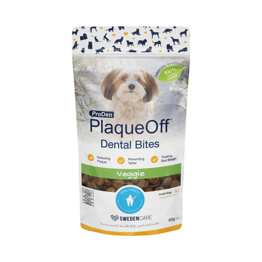 PlaqueOff Dental Bites – skanėstai burnos higienai šunims S 60 g